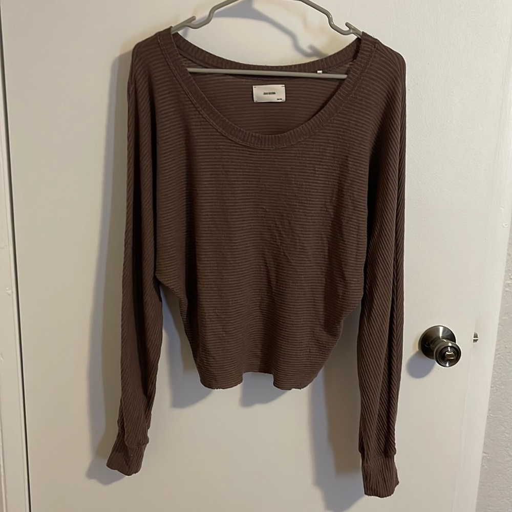 Joah Brown - Brown soft slouchy dolman long sleeve